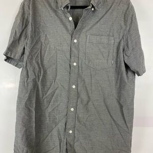 Vans Off The Wall Mens Button Down Shirt Sz S Small Classic Fit Grey Gray Cotton